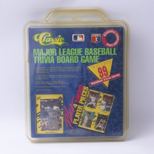Clássico, MLB, Major League Baseball, jogo de tabuleiro, 1990, curiosidades, cartas de jogador, maleta de transporte, vintage, colecionável, ~ 20-02-41