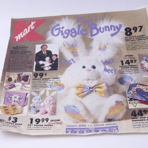 Giggle Bunny, Fertig gefüllte Körbe, Kmart, Spielzeug Ad, Werbung, Katalog, Papier, Sammlung, Vintage, Photo Prop, ~ 20-01-189 AA