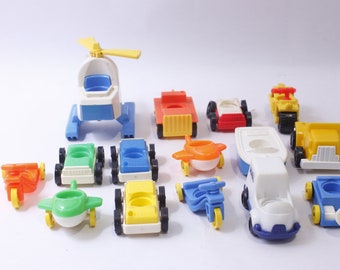 Fisher-Price, Little People, Toy Vehicles Set, Cars, Planes, Tricycles, Helicopter, Vintage, ~ 240327-WH 882