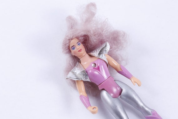 She Ra Glimmer Woman Superhero Toy Doll Pink Silver Costume Long Hair Comics Character Children Vintage Collection 20 01 552