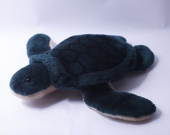 Dark Green Sea Turtle, Plush, Stuffed Animal, Adorable, Soft Toy, Sea, Ocean, Wildlife, Vintage, ~ 240113-WH 696