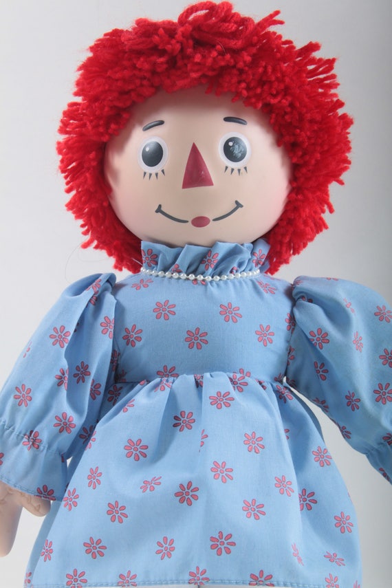 Vintage Raggedy Ann Doll Ceramic Limbs Blue Dress Red Flowers Red Yarn Hair Soft Body Black Shoes Plastic Head Painted Face ~ 20-01-608 - Etsy Norway Vintage Raggedy Ann Doll Ceramic Limbs Blue Dress Red Flowers Red Yarn Hair Soft Body Black Shoes Plastic Head Painted Face ~ 20-01-608 - Etsy Norway