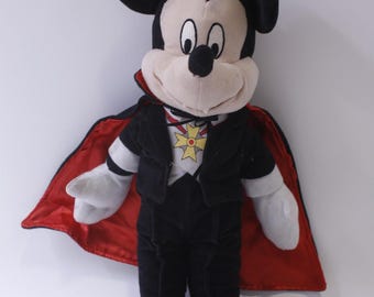 Mickey Mouse, Dracula, Vampire, Medium Plush, Vintage, Halloween, Disney, Soft Toy, Stuffed Animal, ~ 250113-WH 32