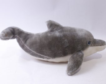 SeaWorld, Dolphin Plush, Gray-White, Ocean, 15 inches, Stuffed Animal, ~ 240326-WH M-05-02