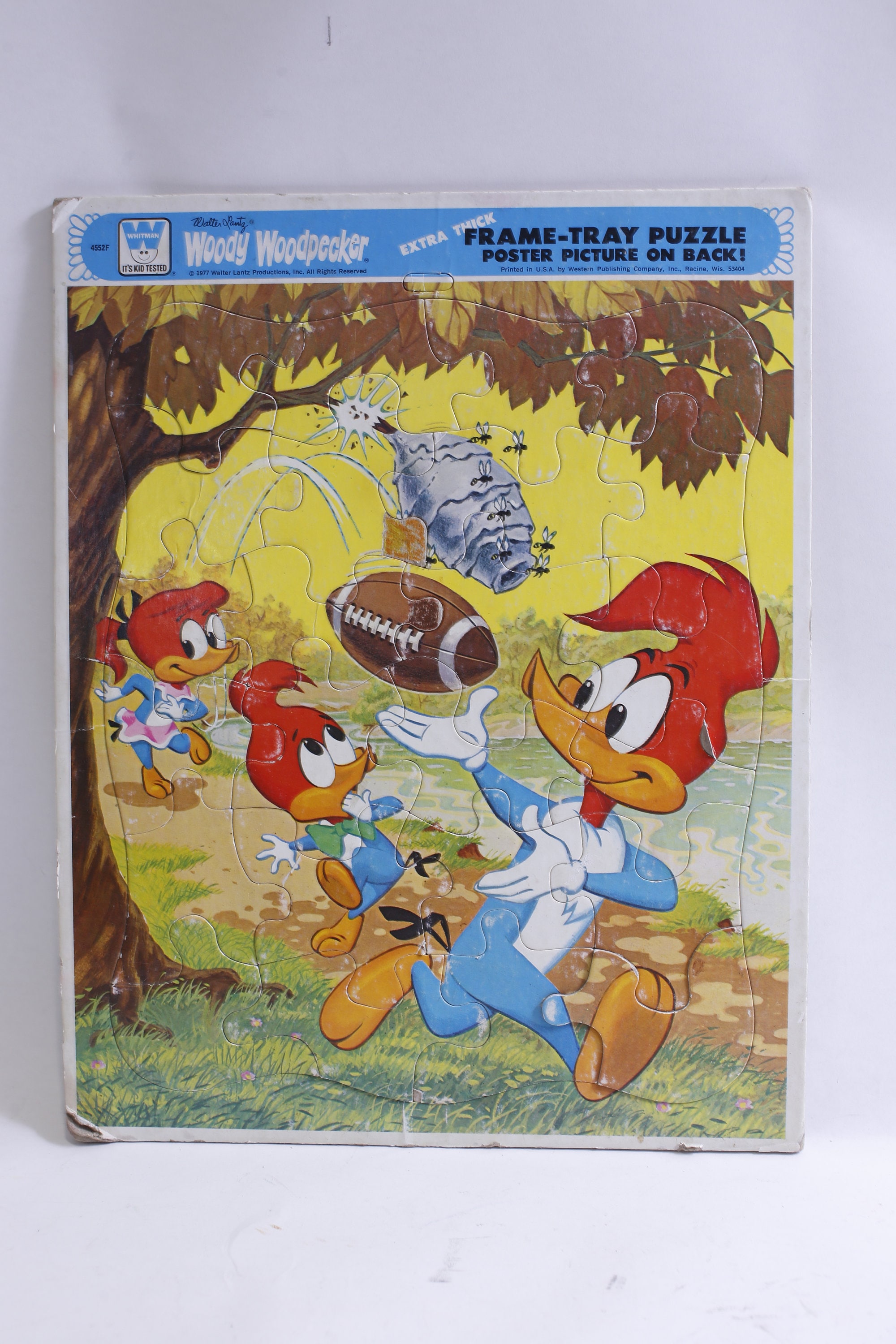 Woody Woodpecker Playing Football With Kids, Frame-tray Puzzle