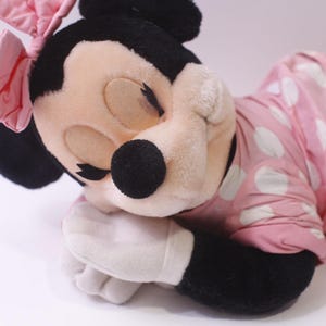 Disney Minnie Mouse Sleeping Plush 1970s 1980s Polkadot Pajamas Stuffed Animal Medium Plush, 251103-WH 1387 image 2