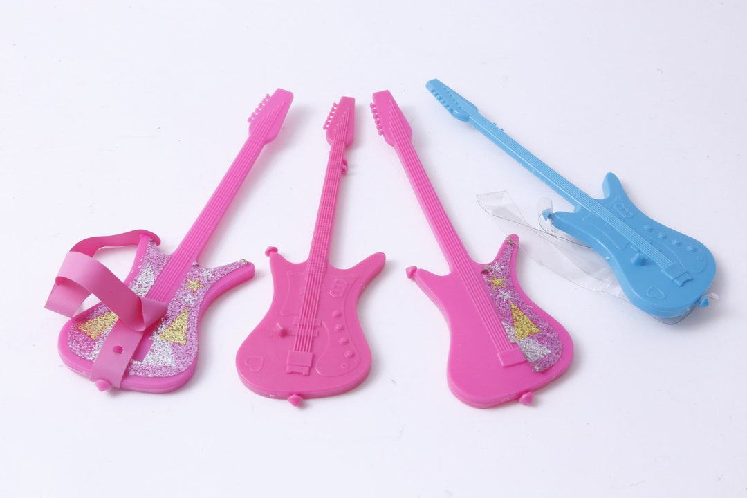 Buy Barbie Doll Toy Guitar Set of Four 5 Musical Instrument Playset Dollhouse Doll Accessories Collectible Vintage M 25 08 Online in India