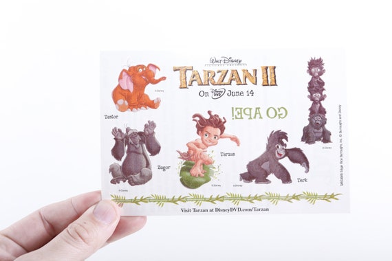 Disney Movie Club Tarzan 2 Tattoos Terk Tantor Zugor Tarzan - Etsy España