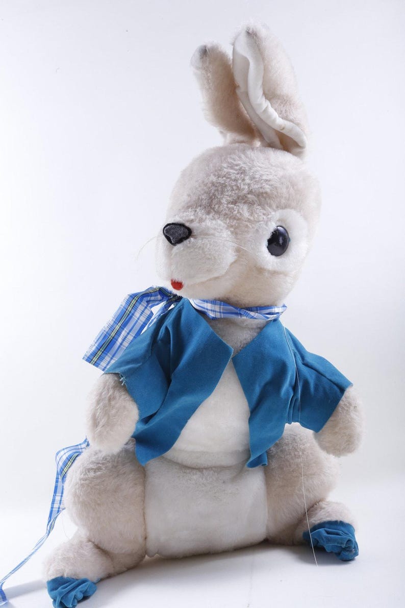 First Peter Rabbit Toy Vintage LARGE Douglas Cuddle Toys Gray Rabbit Bunny Peter Cottontail ...