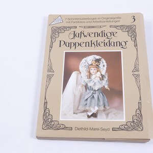 Aufwendige Puppenkleidung, Diethild-Marei Seyd, Art Doll, Conjunto de cartas, No 3, Topp, Vintage, Padrões de roupa de boneca alemã ~ 20-19-650