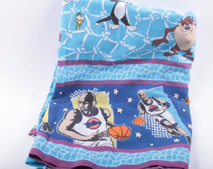 Space Jam Bedding Fabric Twin Sheet Cartoon Michael Etsy