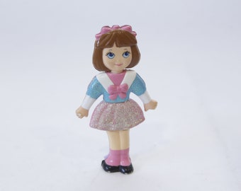 Flip 'n Fancy, Doll, Twisting Figure, Little Girl, 1991, Playskool, Sparkle Dress, 4", Double-sided Toy, Vintage, Collectible, ~ WH-06 1263