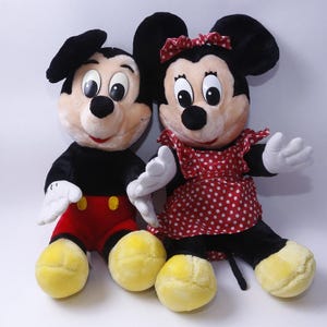 LARGE Walt Disney, Mickey Mouse, Minnie Mouse, Couple, Plush, Soft, Toy, Doll, Cartoon Character, Vintage Plush Stuffed Animal ~ 955 image 2