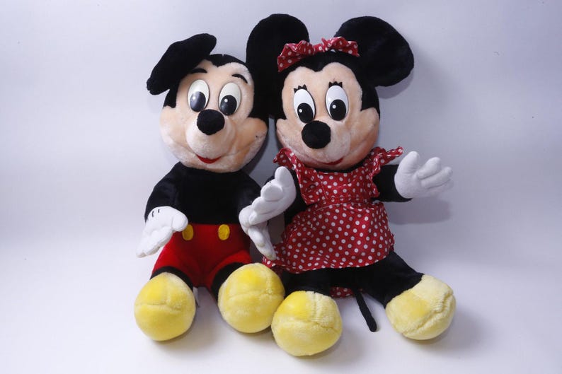 LARGE Walt Disney, Mickey Mouse, Minnie Mouse, Couple, Plush, Soft, Toy, Doll, Cartoon Character, Vintage Plush Stuffed Animal ~ 955 image 2