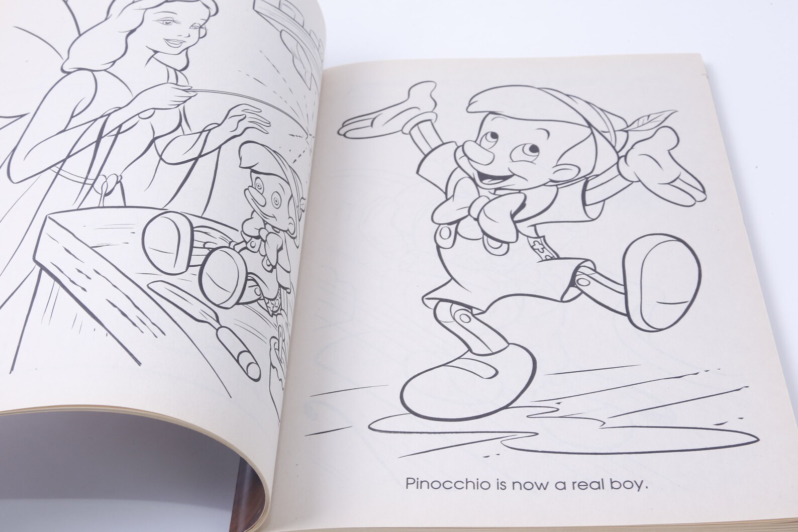 Pinocchio UNCOLORED A Giant Color Activity Book Walt Disney | Etsy