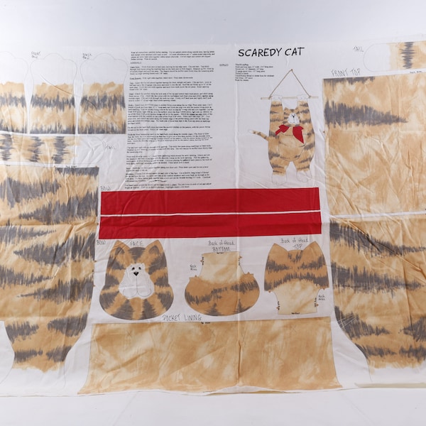 Scaredy Cat Fabric Patterns Fiberfill Stuffing Funny Animal Figure Children Collection Photo Prop ~ 20-01-740