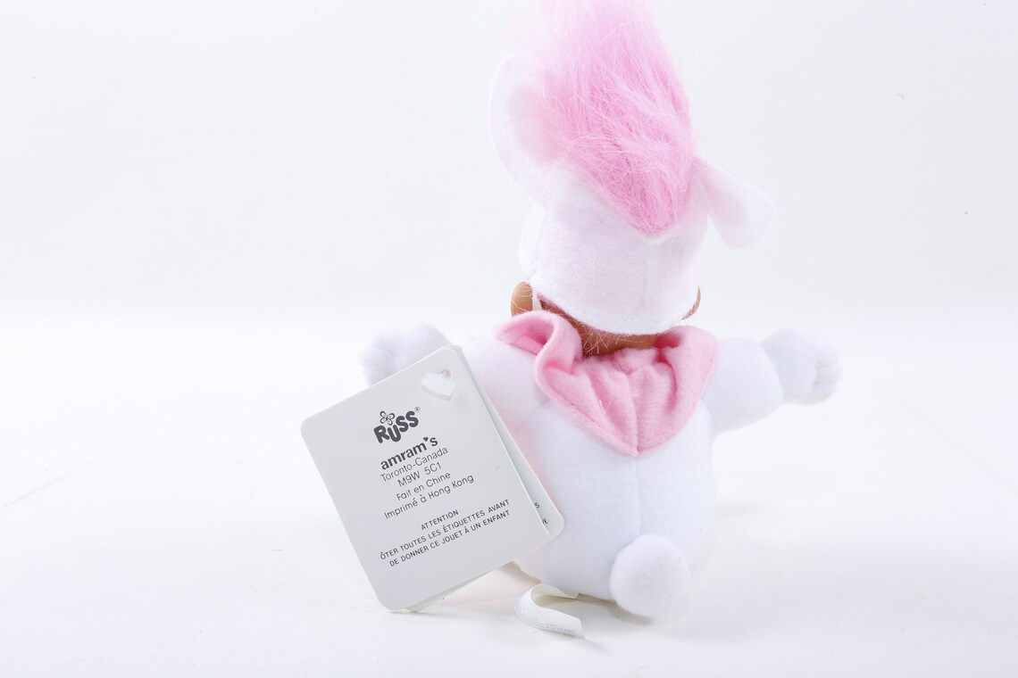 Russ Vintage Russ Troll Bunny Plastic Toy White Costume Rabbit | Etsy