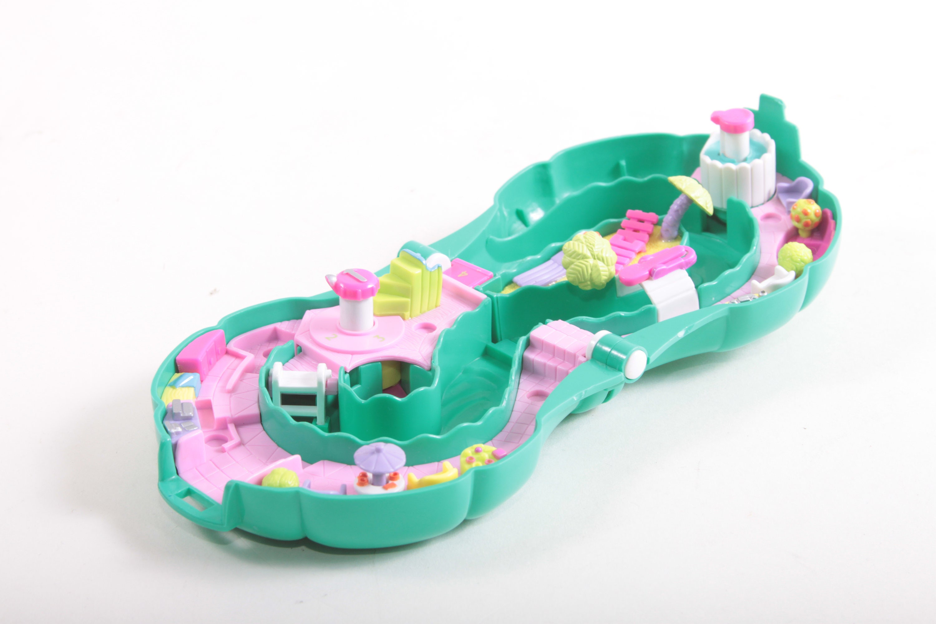 Polly Pocket, Green, Sea Shell Case, Water Park, Pink