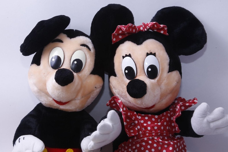 LARGE Walt Disney, Mickey Mouse, Minnie Mouse, Couple, Plush, Soft, Toy, Doll, Cartoon Character, Vintage Plush Stuffed Animal ~ 955 image 1