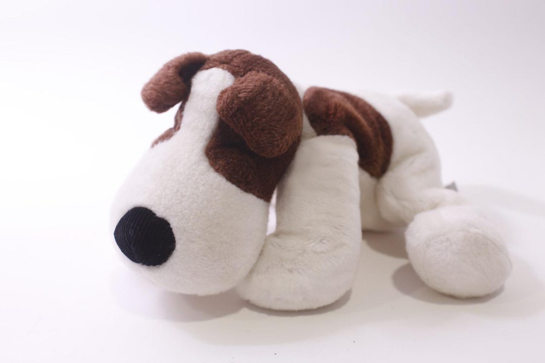 Russ Berrie, Hiccup, Fox Terrier Dog, Medium Plush, White Brown