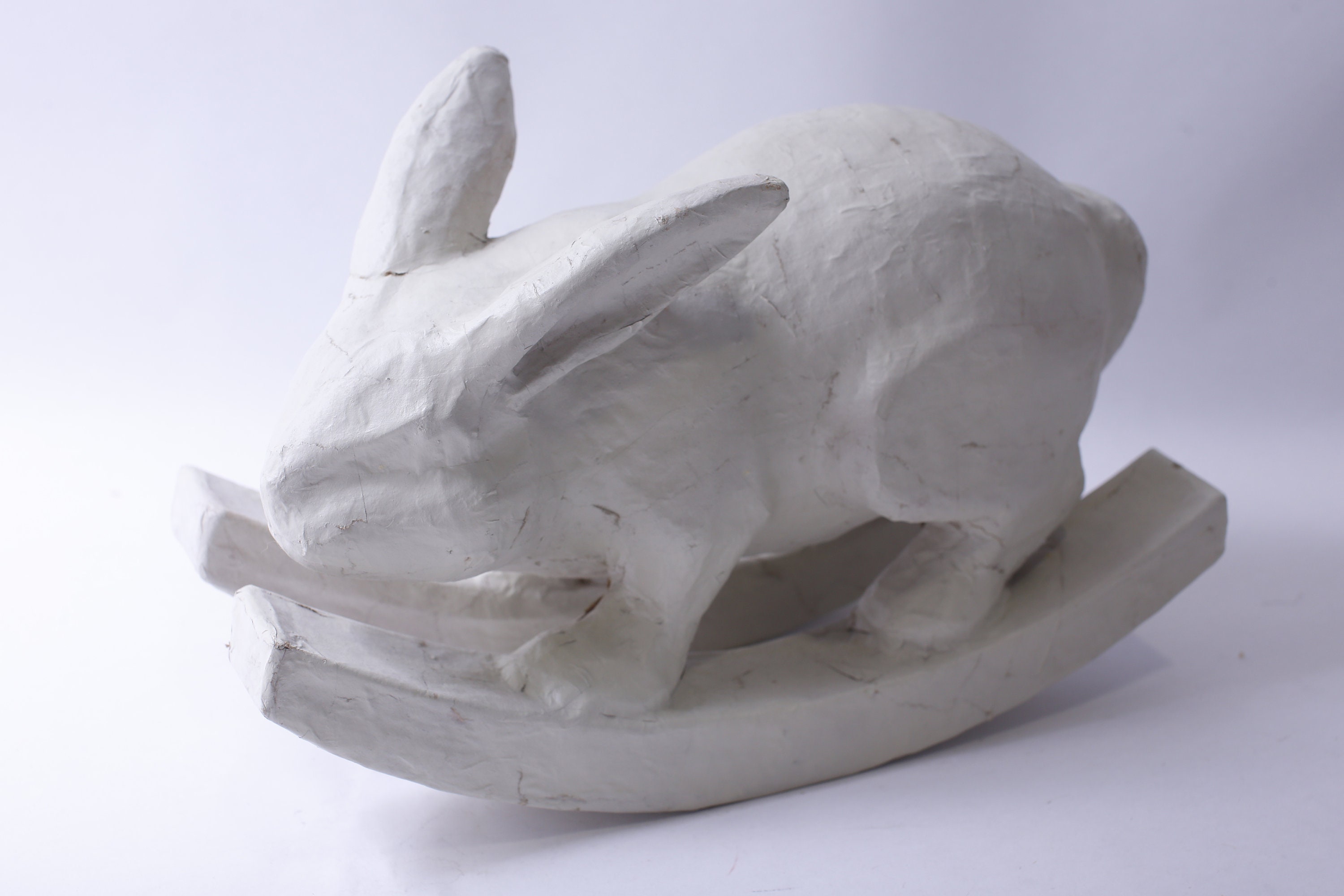 Paper Machay Rabbit Cute, Vintage, Easter Bunny, Paper Mache, Rocking Horse, Large, Craft ...