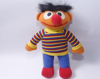 Sesamstraße, Ernie, Junge, Muppet, Playskool, Weich, Plüsch, Puppe, 10", Figur, Comic Charakter, Vintage, ~ M-03-11