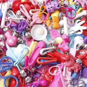 Bulk Acrylic Charms - 100 PC Mixed Plastic Charms and Pendants - Colorful Kawaii Jewelry Supply - Rave Kandi Charms