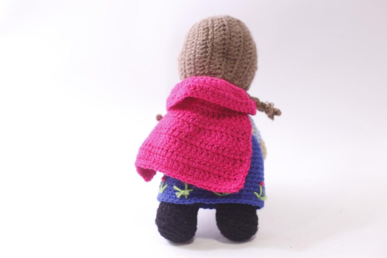 Princess Anna, Amigurumi, Knit Doll, Disney, Frozen, Soft Toy, Hand Made, Vintage, ~ 250826-WH 522 image 2