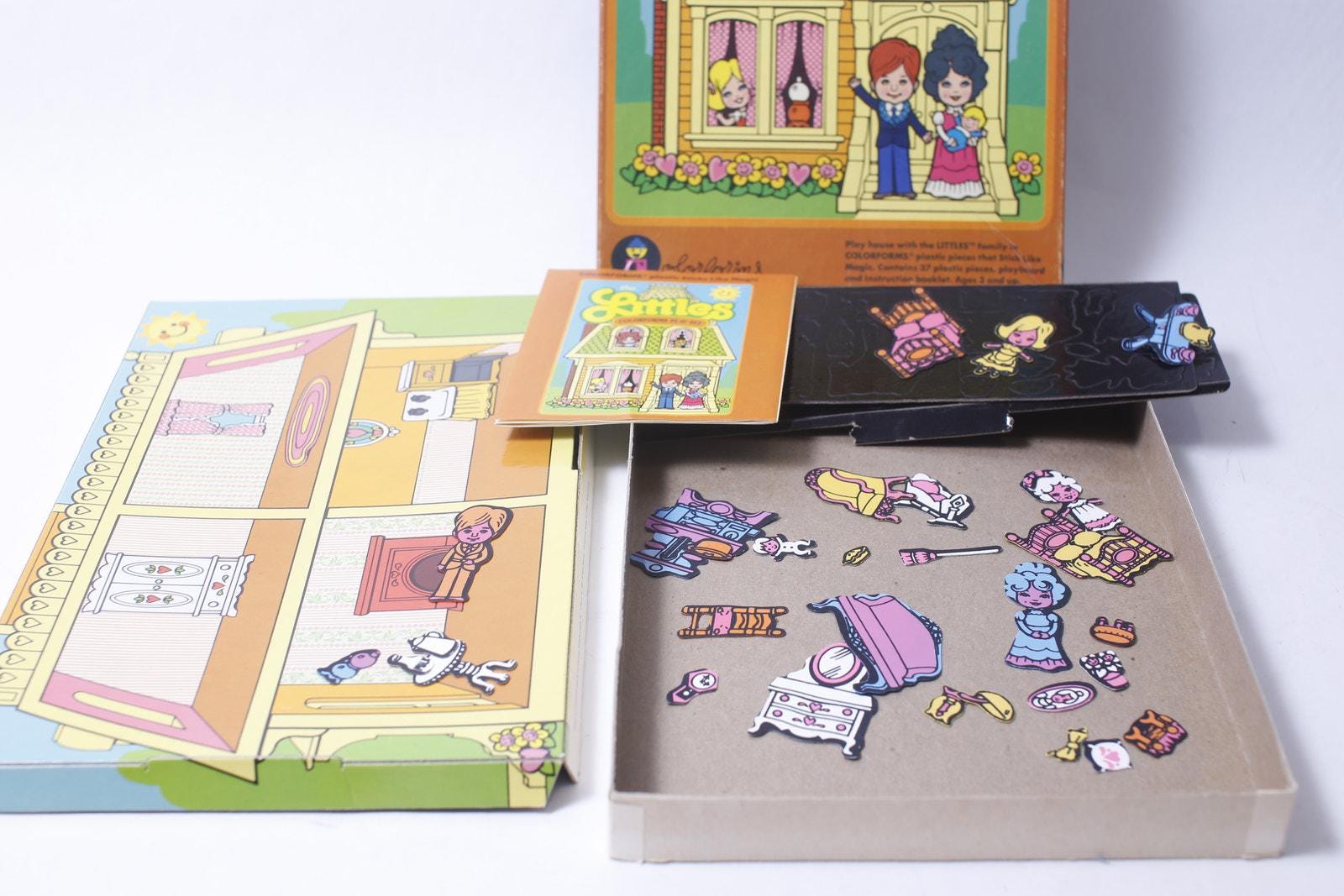 Littles Colorforms Play Set 1980 Mattel Vintage Play House With ...