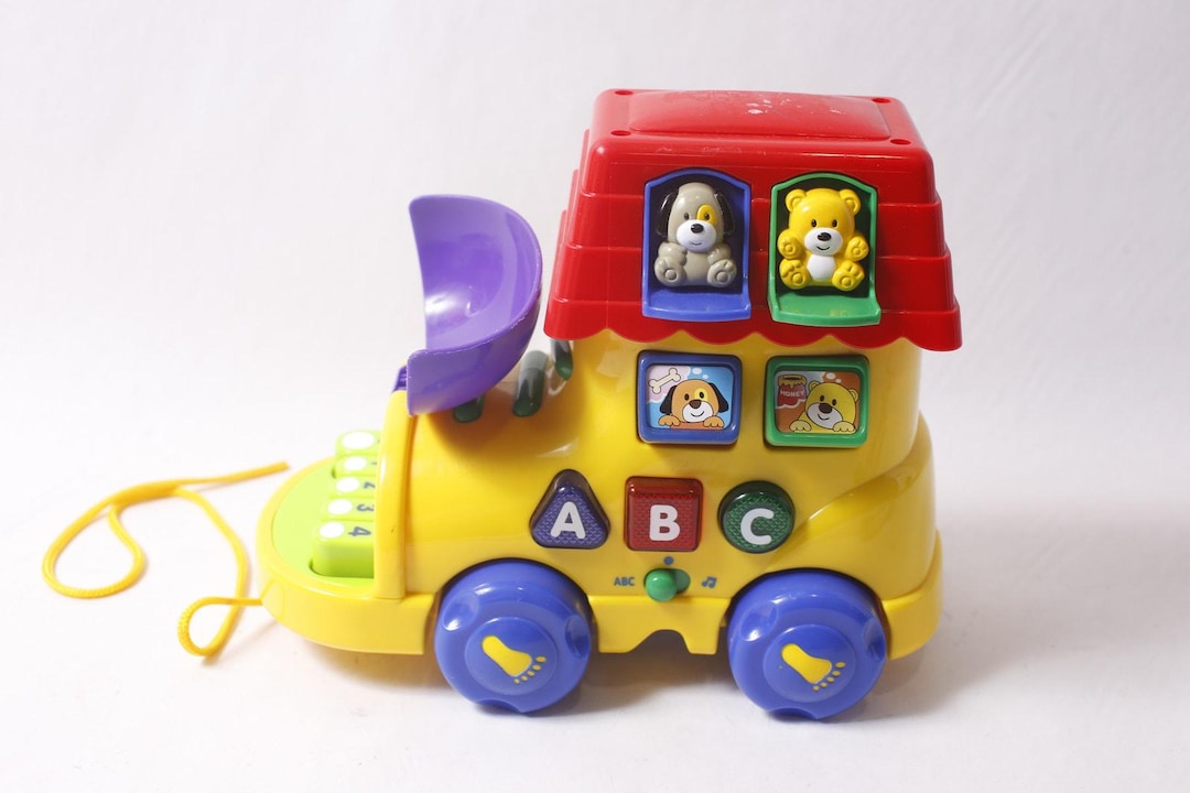 Working Megcos Musical Activity Boot Vintage Learning Colorful Pull Toy ...
