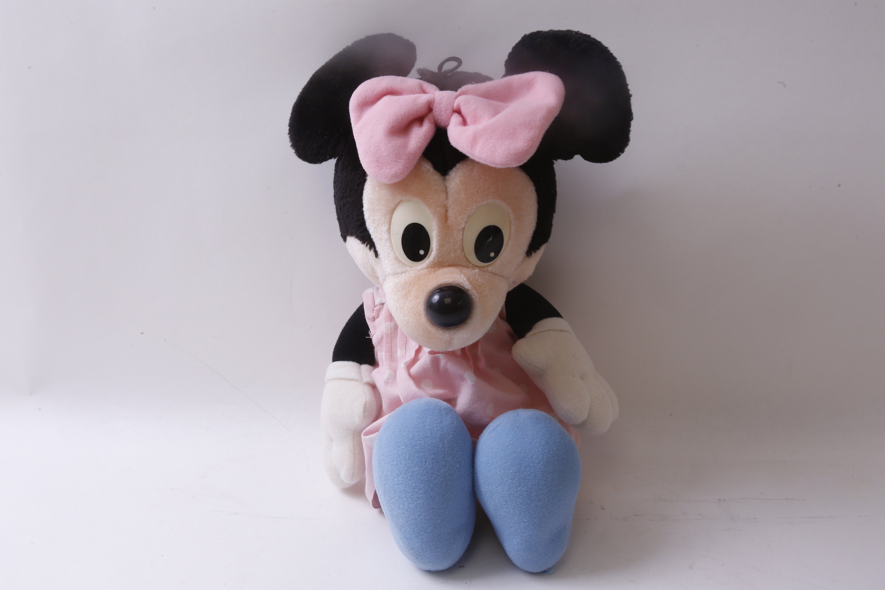 minnie mouse blue dress plush Vintage Walt Disney's Minnie Mouse Plush From Mickey's Christmas Carol Made in Korea Approximately 8