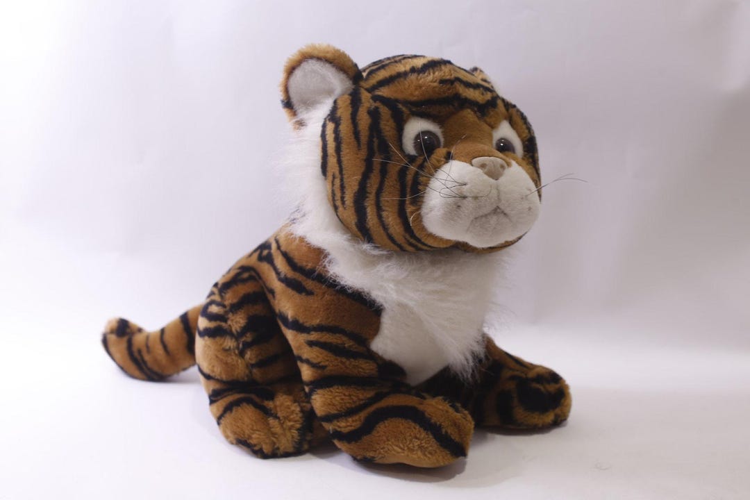 Cwc Orange Hand CWC, Bengal Tiger, XL Plush, Striped, Orange White, Vintage, Soft Toy ...