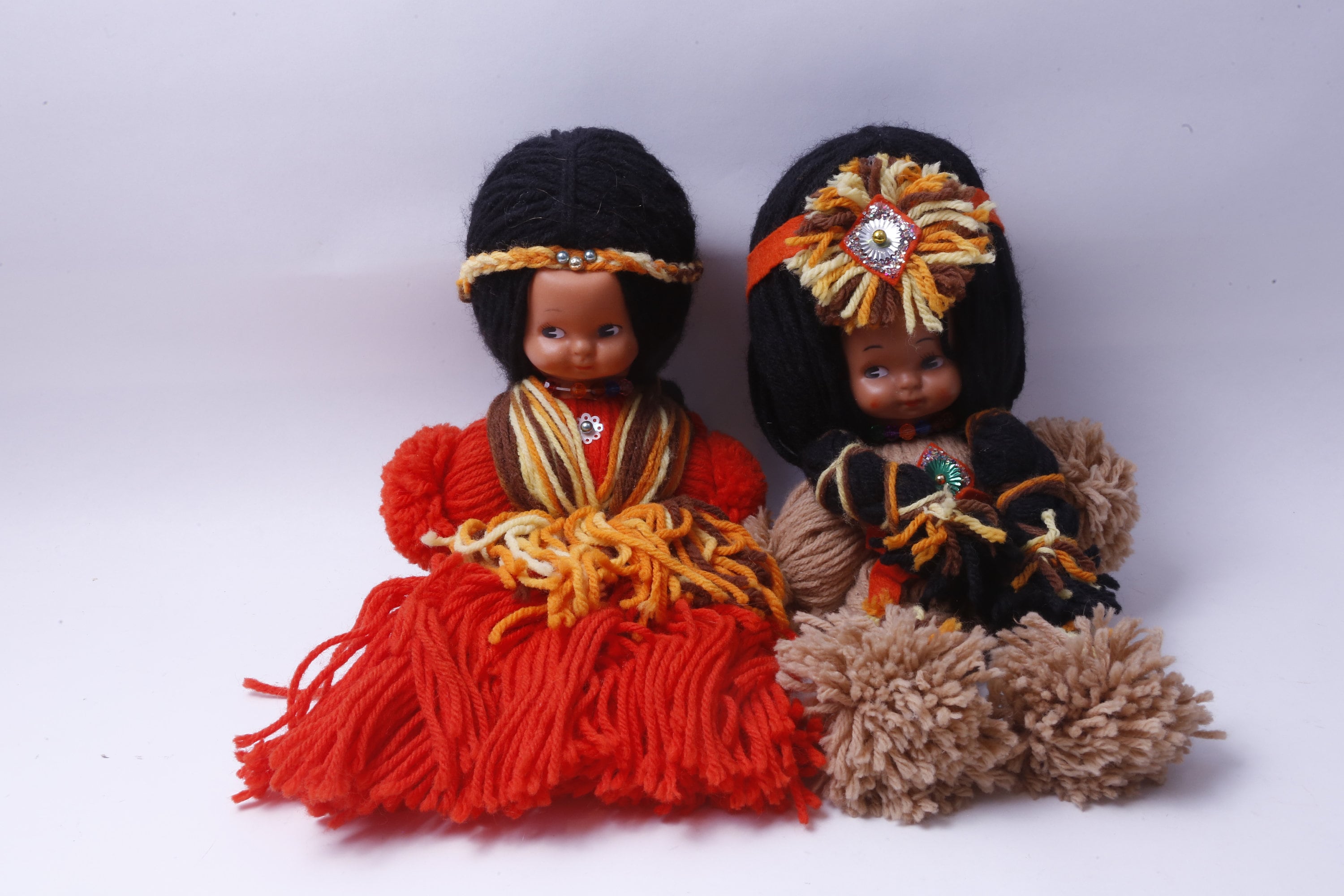 Native American, Soft Yarn Dolls, Indian, Kids, Couple, Soft, Toy
