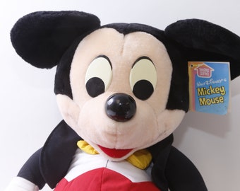 HUGE 1983, Disney, Hasbro Softies, Mickey Mouse, Fancy Dress, Vintage Plush, Soft, Toy, 25" Figure, Stuffed, Collectible, ~ H-1