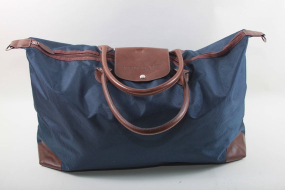 Vintage Von Maur Weekend Bag Travel Handbag Blue Nylon -  Norway