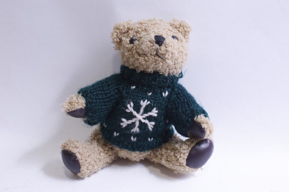 Hugfun International Teddy Bear in Green Sweater Plush 1998 Soft Toy Snowflake Symbol Christmas Winter Festive 230624 GS 17 Etsy UK