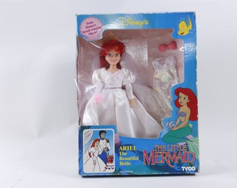 Vintage Disney's Mała Syrenka Ariel Lalka Zabawka Figurka Tyco Cartoon Character Collection Dzieci, Lalka Panna Młoda Nieotwarta ~ 20-01-820