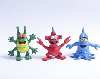 Wendy's, Alien Mix-up, Set of Three Figures, Green Red and Blue