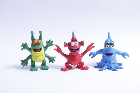 Wendy's, Alien Mix-up, Set of Three Figures, Green Red and Blue