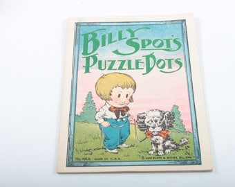 Billy Spots Puzzle Dots, Vintage, Story, Book, Children's, Connect the Dots, Illustrations, Rhymes, Fun, Puzzles ~ The Pink Room ~ 170505