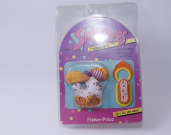 Fisher-Price, Smooshees, Contrabbandieri, Scooter Pup, Clip-On, Soft Puppy, 1988, Giocattolo, Accessorio, Bambini, Vintage, ~ 20-10-342