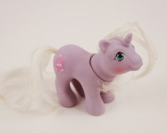 Vintage My Little Pony Baby Noddins Purple Unicorn, Bunny Symbol, White hair  ~ The Pink Room ~   100