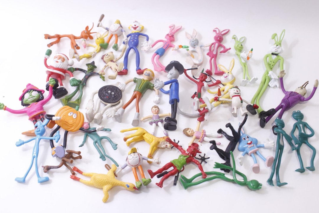 Vintage, Bendable, Rubber, Action Figure, Lot, Toy Figures