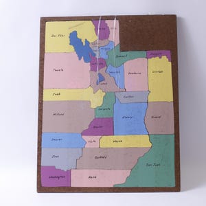 XL Map of the State of Utah, Frame-tray Puzzle, Geography, Learning, Education, Children, Fun, ~ 241104-WH 1211