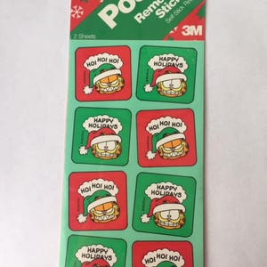 Naklejki świąteczne Garfield Post-It Vintage Single Sticker Sheet 1990's Scrap Booking Sticker Collecting Hallmark Craft ~ 104