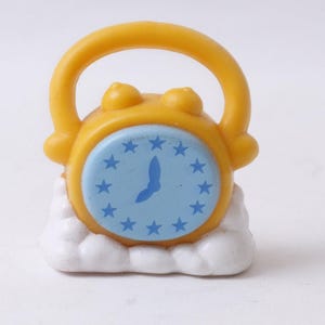 1980s, Kenner, Bedtime Bear, Alarm Clock, Yellow, Poseable Care Bear Accessories, Toy, Miniature, Collectible, Vintage, ~ 260317-WH 70