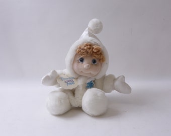 Dreamsicles, Änglakramar, Vit, Vinter, Plysch, Mjuk, Blå Vingar, Leksak, 23 cm, Figur, Samlarobjekt, Vintage, ~221129-SL 1016