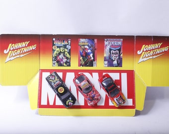 Johnny Lightning, Marvel Character, Cars, Hulk, Spiderman, Wolverine, Toy Vehicles, Set of 3, Vintage, Collectible, ~ 240110-DIAF 782