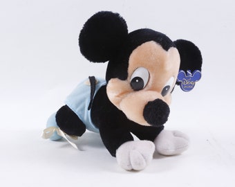 Baby, Mickey Mouse, Plush, Soft, Doll, Toy, Disney Original, Blue Diaper, Children, Collection, Vintage Plush Stuffed Animal ~ 20-05-164