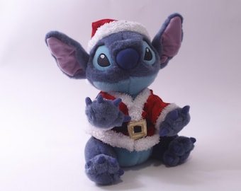 Lilo And Stitch, Disney, Christmas, Santa Claus, Medium Plush, Vintage, Soft, Toy, Stuffed Animal, , 250625-WH 376